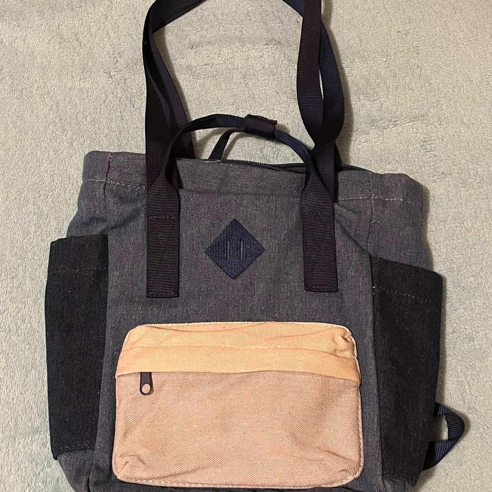 Mini denim backpack
